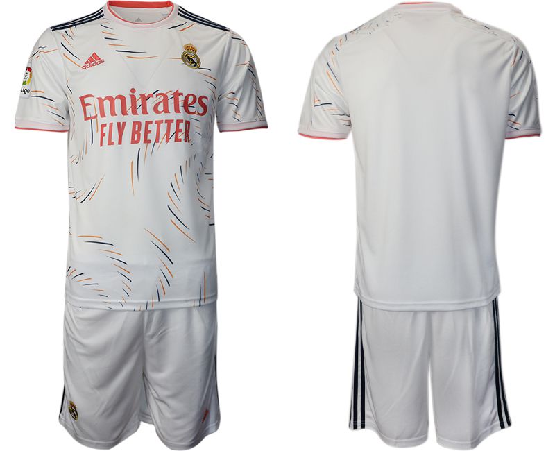 Men 2021-2022 Club Real Madrid home white blank Adidas Soccer Jersey->customized soccer jersey->Custom Jersey